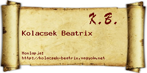 Kolacsek Beatrix névjegykártya