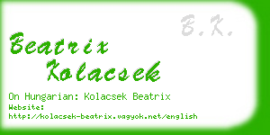 beatrix kolacsek business card